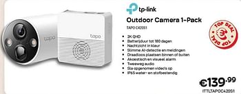 Promoties Tp-link outdoor camera 1-pack tapo c420s1 - TP-LINK - Geldig van 01/10/2023 tot 31/10/2023 bij Compudeals