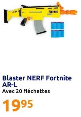 Promotions Blaster nerf fortnite ar-l - Hasbro - Valide de 25/10/2023 à 31/10/2023 chez Action