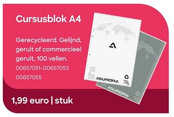 Promoties Cursusblok a4 - Aurora - Geldig van 16/10/2023 tot 31/10/2023 bij Ava