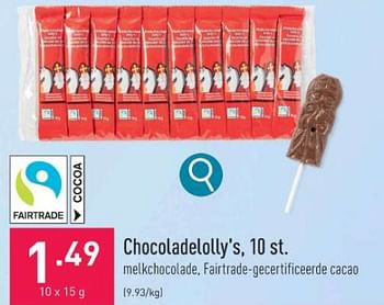 Promoties Chocoladelolly`s - Huismerk - Aldi - Geldig van 30/10/2023 tot 10/11/2023 bij Aldi