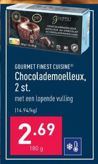 Promoties Chocolademoelleux - Gourmet Finest Cuisine - Geldig van 30/10/2023 tot 10/11/2023 bij Aldi