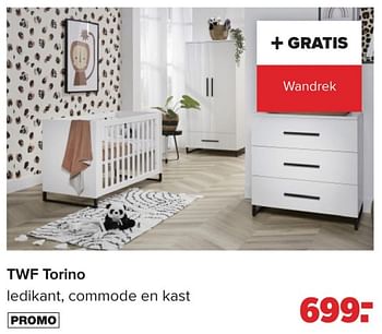 Promoties Twf torino ledikant, commode en kast - TWF - Geldig van 02/10/2023 tot 04/11/2023 bij Baby-Dump