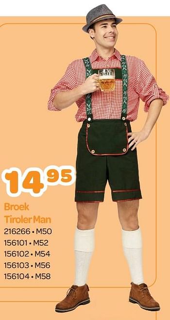 Promoties Broek tiroler man - Huismerk - Happyland - Geldig van 02/10/2023 tot 04/11/2023 bij Happyland