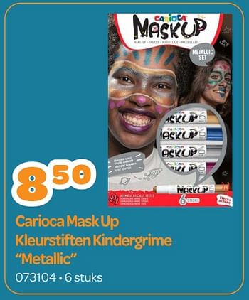Promoties Carioca mask up kleurstiften kindergrime metallic - Carioca - Geldig van 02/10/2023 tot 04/11/2023 bij Happyland