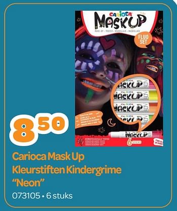 Promoties Carioca mask up kleurstiften kindergrime neon - Carioca - Geldig van 02/10/2023 tot 04/11/2023 bij Happyland