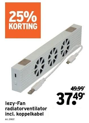 Promotions Lezy-fan radiatorventilator incl. koppelkabel - Produit maison - Gamma - Valide de 27/09/2023 à 07/11/2023 chez Gamma