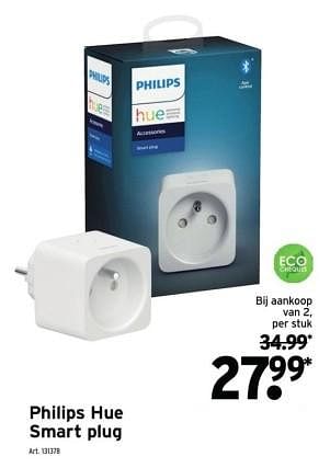Promoties Philips hue smart plug - Philips - Geldig van 27/09/2023 tot 07/11/2023 bij Gamma