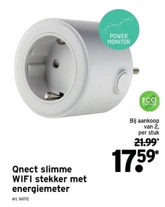 Promotions Qnect slimme wifi stekker met energiemeter - Qnect - Valide de 27/09/2023 à 07/11/2023 chez Gamma