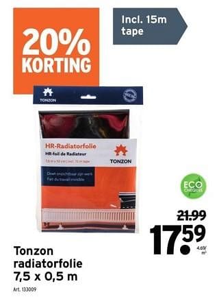Promoties Tonzon radiatorfolie - Tonzon - Geldig van 27/09/2023 tot 07/11/2023 bij Gamma