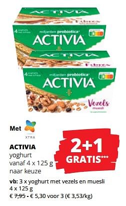 Promoties Activia yoghurt met vezels en muesli - Danone - Geldig van 19/10/2023 tot 01/11/2023 bij Spar (Colruytgroup)