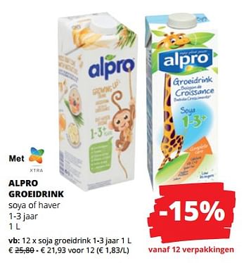 Promoties Alpro soja groeidrink - Alpro - Geldig van 19/10/2023 tot 01/11/2023 bij Spar (Colruytgroup)