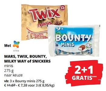 Promoties Bounty minis - Bounty - Geldig van 19/10/2023 tot 01/11/2023 bij Spar (Colruytgroup)
