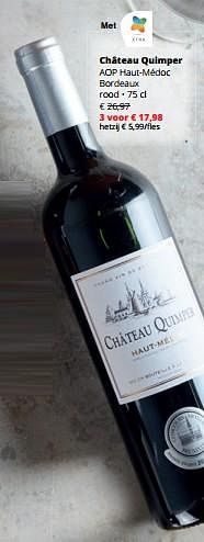 Promoties Château quimper aop haut-médoc bordeaux rood - Rode wijnen - Geldig van 19/10/2023 tot 01/11/2023 bij Spar (Colruytgroup)
