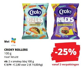Promoties Croky rollers smokey bbq - Croky - Geldig van 19/10/2023 tot 01/11/2023 bij Spar (Colruytgroup)