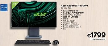 Promotions Acer aspire all-in-one s32-1856 17832 - Acer - Valide de 01/10/2023 à 31/10/2023 chez Compudeals