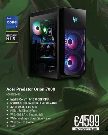 Promotions Acer predator orion 7000 650 i9k244gl - Acer - Valide de 01/10/2023 à 31/10/2023 chez Compudeals