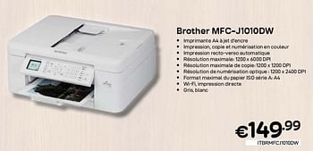 Promotions Brother mfc-j1010dw - Brother - Valide de 01/10/2023 à 31/10/2023 chez Compudeals