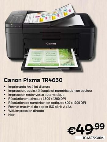 Promotions Canon pixma tr4650 - Canon - Valide de 01/10/2023 à 31/10/2023 chez Compudeals