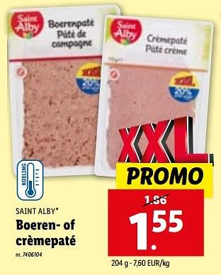 Promotions Boeren- of crèmepaté - Saint Alby - Valide de 02/11/2023 à 07/11/2023 chez Lidl