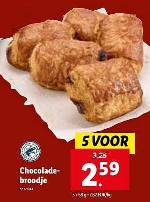 Promoties Chocoladebroodje - Huismerk - Lidl - Geldig van 02/11/2023 tot 07/11/2023 bij Lidl