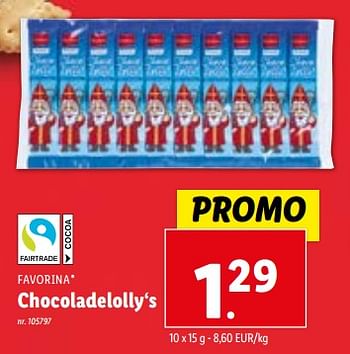 Promoties Chocoladelolly‘s - Favorina - Geldig van 02/11/2023 tot 07/11/2023 bij Lidl