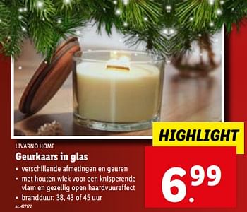 Promoties Geurkaars in glas - Livarno - Geldig van 02/11/2023 tot 07/11/2023 bij Lidl