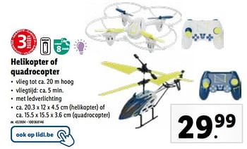 Promoties Helikopter of quadrocopter - Huismerk - Lidl - Geldig van 02/11/2023 tot 07/11/2023 bij Lidl