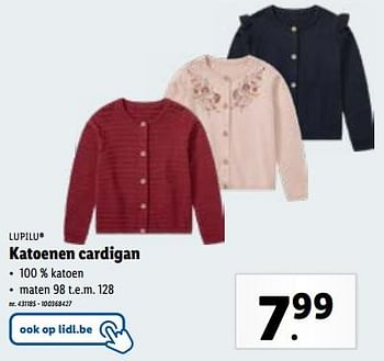 Promoties Katoenen cardigan - Lupilu - Geldig van 02/11/2023 tot 07/11/2023 bij Lidl