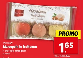 Promoties Marsepein in fruitvorm - Favorina - Geldig van 02/11/2023 tot 07/11/2023 bij Lidl