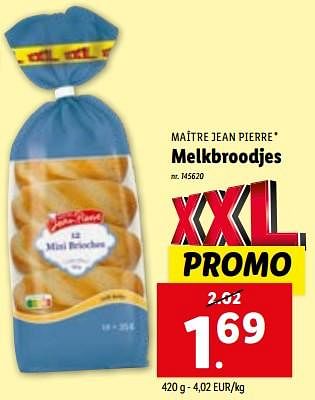 Promoties Melkbroodjes - Maitre Jean Pierre - Geldig van 02/11/2023 tot 07/11/2023 bij Lidl