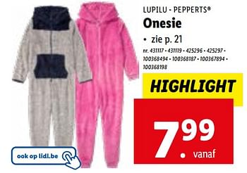 Promoties Onesie - Lupilu - Geldig van 02/11/2023 tot 07/11/2023 bij Lidl
