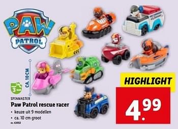 Promoties Paw patrol rescue racer - Spin Master - Geldig van 02/11/2023 tot 07/11/2023 bij Lidl