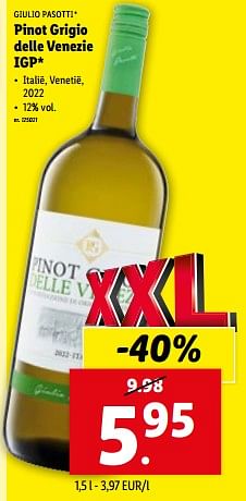 Promoties Pinot grigio delle venezie igp - Witte wijnen - Geldig van 02/11/2023 tot 07/11/2023 bij Lidl