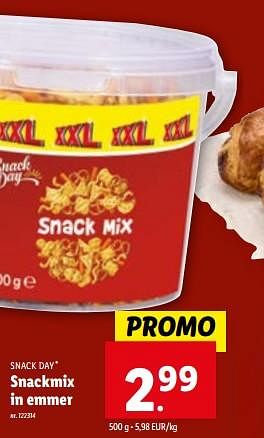 Promoties Snackmix in emmer - Snack Day - Geldig van 02/11/2023 tot 07/11/2023 bij Lidl