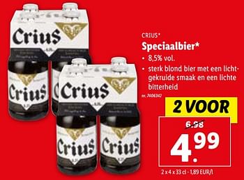 Promoties Speciaalbier - Crius - Geldig van 02/11/2023 tot 07/11/2023 bij Lidl