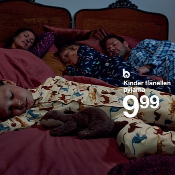 Promotions Kinder flanellen pyjama - Produit maison - Zeeman  - Valide de 28/10/2023 à 03/11/2023 chez Zeeman