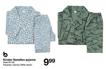 Promoties Kinder flanellen pyjama - Huismerk - Zeeman  - Geldig van 28/10/2023 tot 03/11/2023 bij Zeeman