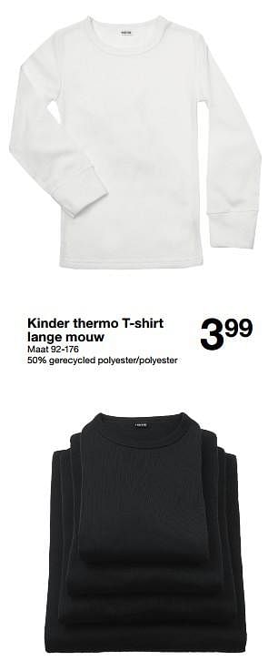 Promoties Kinder thermo t-shirt lange mouw - Huismerk - Zeeman  - Geldig van 28/10/2023 tot 03/11/2023 bij Zeeman