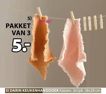 Promoties Darin keukenhanddoek - Huismerk - Jysk - Geldig van 16/10/2023 tot 26/11/2023 bij Jysk