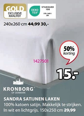 Promoties Sandra satijnen laken - Kronborg - Geldig van 16/10/2023 tot 26/11/2023 bij Jysk
