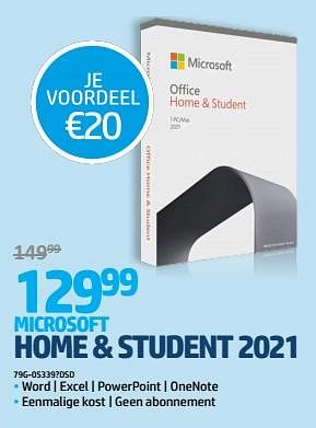 Promoties Microsoft home + student 2021 79g-05339?dsd - Microsoft - Geldig van 24/10/2023 tot 13/11/2023 bij Auva