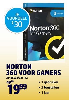 Promoties Norton 360 voor gamers - Norton - Geldig van 24/10/2023 tot 13/11/2023 bij Auva