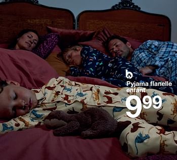 Promotions Pyjama flanelle enfant - Produit maison - Zeeman  - Valide de 28/10/2023 à 03/11/2023 chez Zeeman