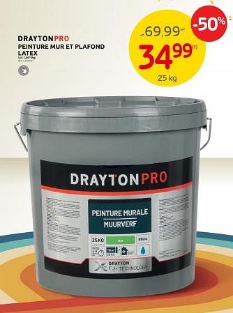 Promoties Draytonpro peinture mur et plafond latex - DraytonPro - Geldig van 25/10/2023 tot 06/11/2023 bij Brico