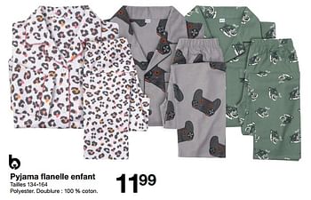 Promotions Pyjama flanelle enfant - Produit maison - Zeeman  - Valide de 28/10/2023 à 03/11/2023 chez Zeeman