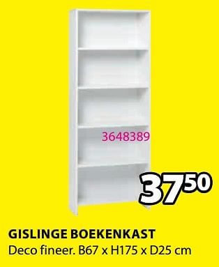 Promoties Gislinge boekenkast - Huismerk - Jysk - Geldig van 23/10/2023 tot 26/11/2023 bij Jysk