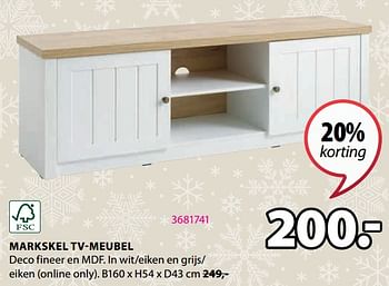 Promoties Markskel tv-meubel - Huismerk - Jysk - Geldig van 23/10/2023 tot 26/11/2023 bij Jysk