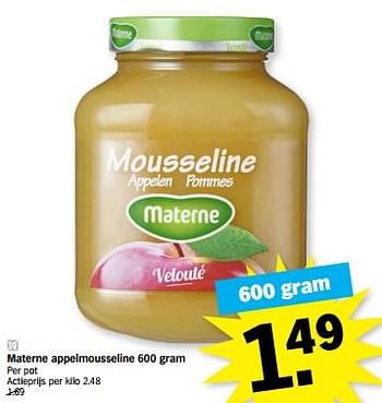 Promoties Materne appelmousseline - Materne - Geldig van 30/10/2023 tot 05/11/2023 bij Albert Heijn