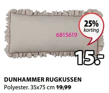 Promoties Dunhammer rugkussen - Huismerk - Jysk - Geldig van 30/10/2023 tot 26/11/2023 bij Jysk