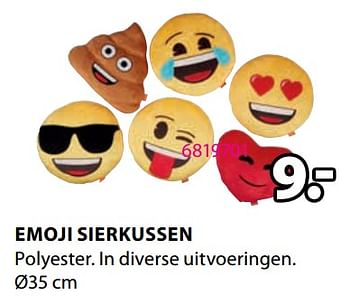 Promoties Emoji sierkussen - Huismerk - Jysk - Geldig van 30/10/2023 tot 26/11/2023 bij Jysk